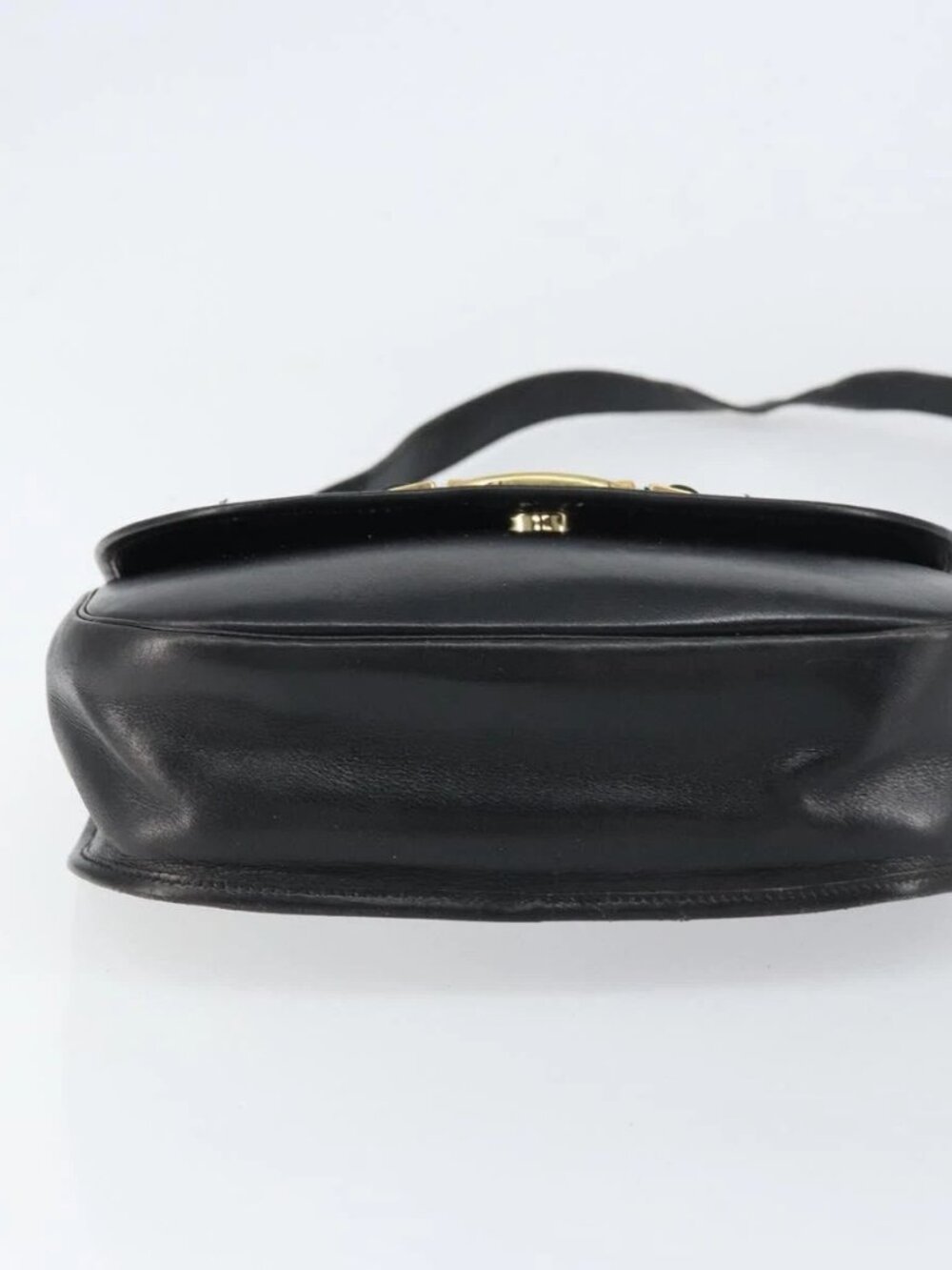 Christian Dior Shoulder Bag Leather Black Gold Auth 156492 - Picture 6 of 16